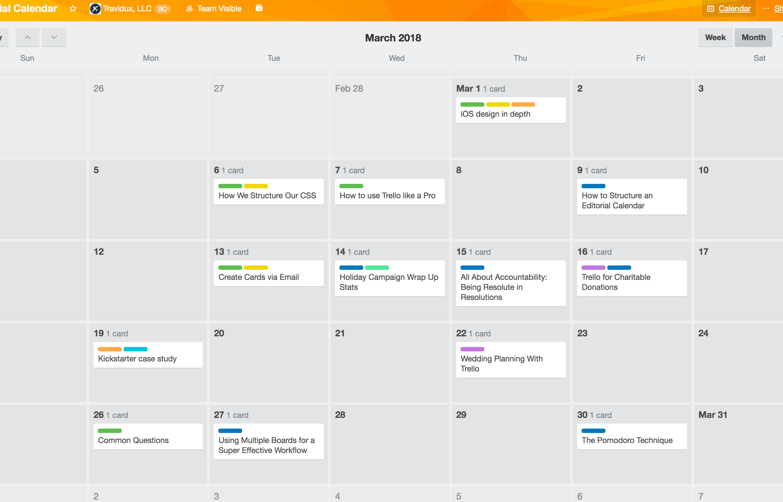 trello calendar view